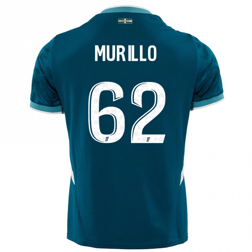 Kids Football Amir Murillo #62 Turquoise Blue Away Jersey 2024/25 T-Shirt