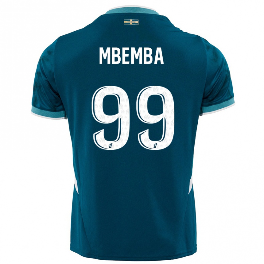 Kids Football Chancel Mbemba #99 Turquoise Blue Away Jersey 2024/25 T-Shirt