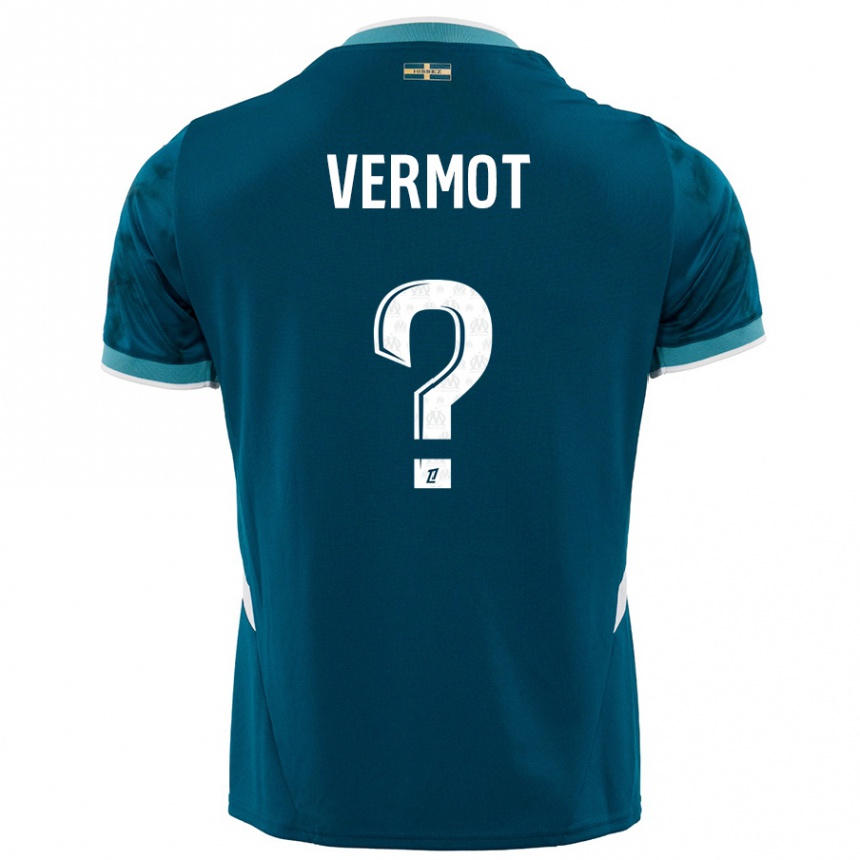 Kids Football Théo Vermot #0 Turquoise Blue Away Jersey 2024/25 T-Shirt