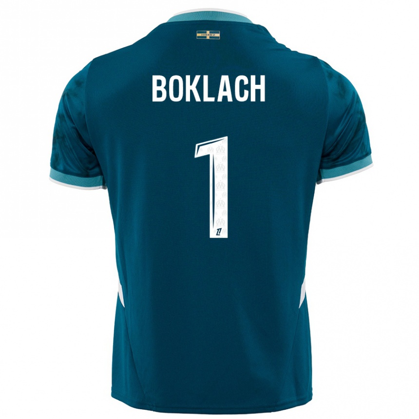 Kids Football Kateryna Boklach #1 Turquoise Blue Away Jersey 2024/25 T-Shirt