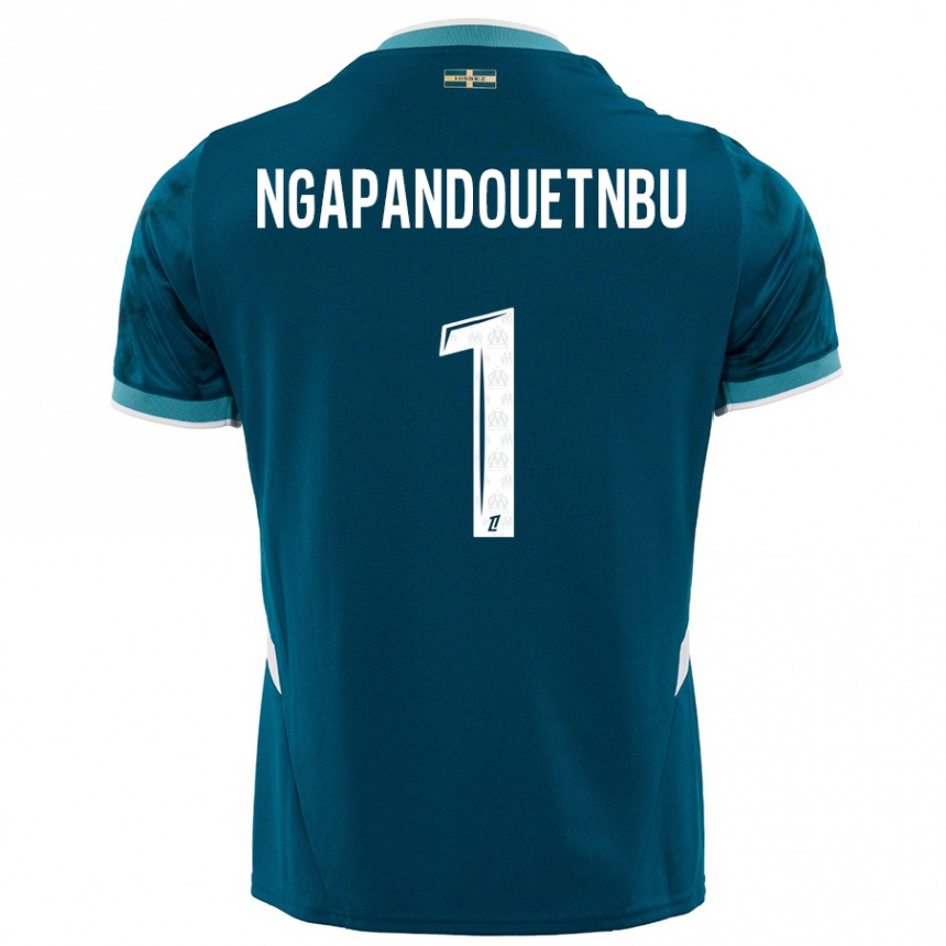 Kids Football Simon Ngapandouetnbu #1 Turquoise Blue Away Jersey 2024/25 T-Shirt