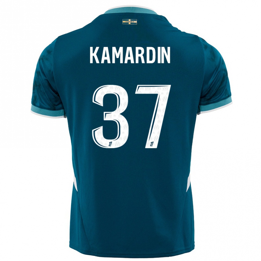 Kids Football Aaron Kamardin #37 Turquoise Blue Away Jersey 2024/25 T-Shirt