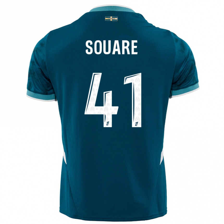 Kids Football Cheick Souare #41 Turquoise Blue Away Jersey 2024/25 T-Shirt