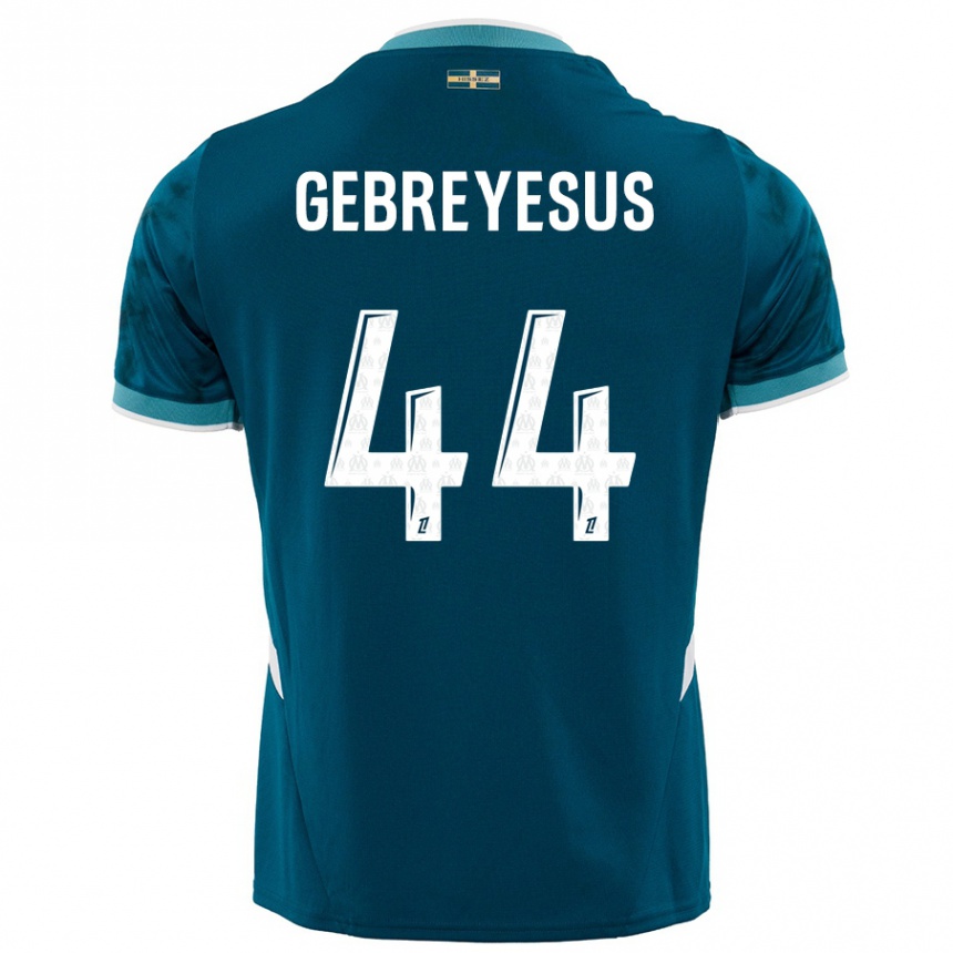 Kids Football Esey Gebreyesus #44 Turquoise Blue Away Jersey 2024/25 T-Shirt