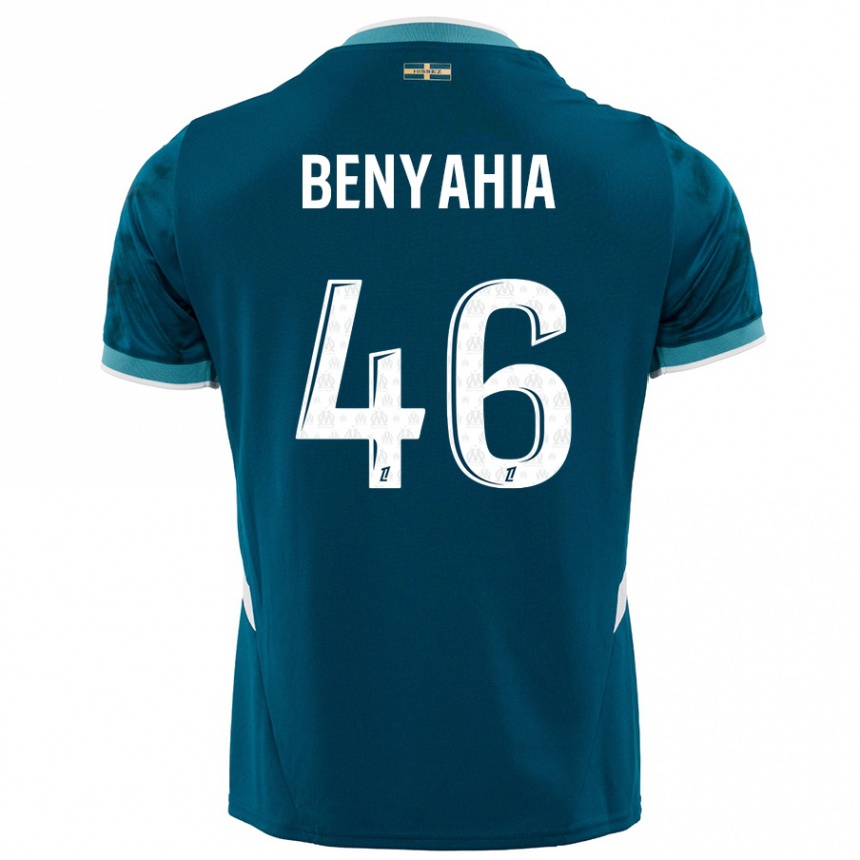 Kids Football Aylan Benyahia-Tani #46 Turquoise Blue Away Jersey 2024/25 T-Shirt