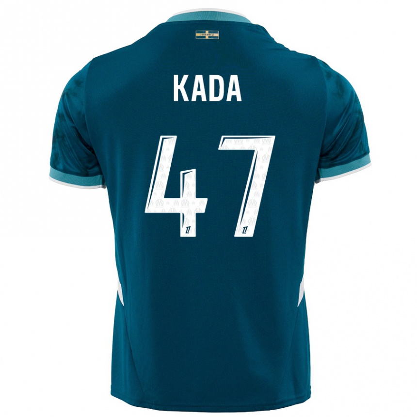 Kids Football Joakim Kada #47 Turquoise Blue Away Jersey 2024/25 T-Shirt