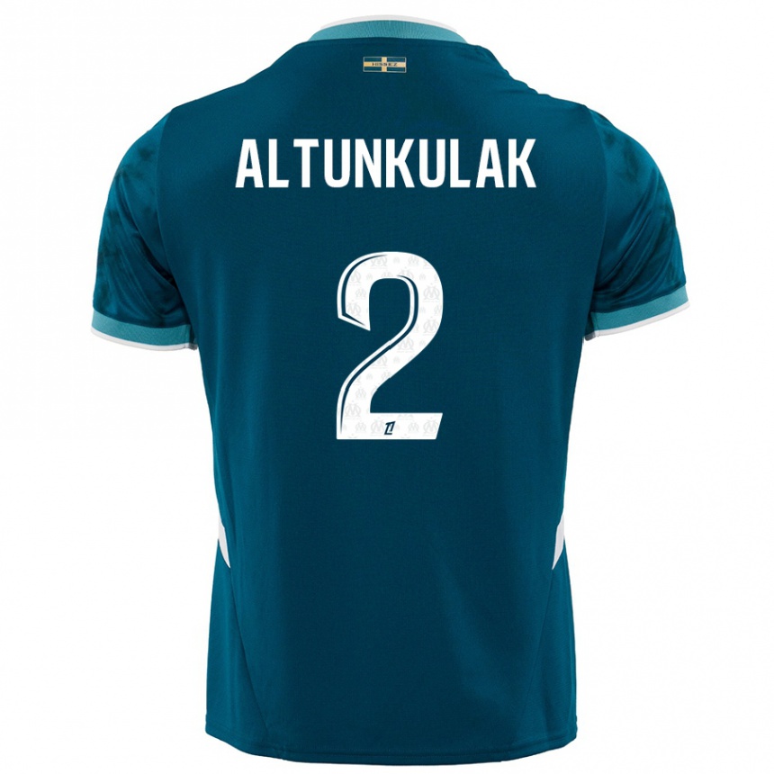 Kids Football Selen Altunkulak #2 Turquoise Blue Away Jersey 2024/25 T-Shirt