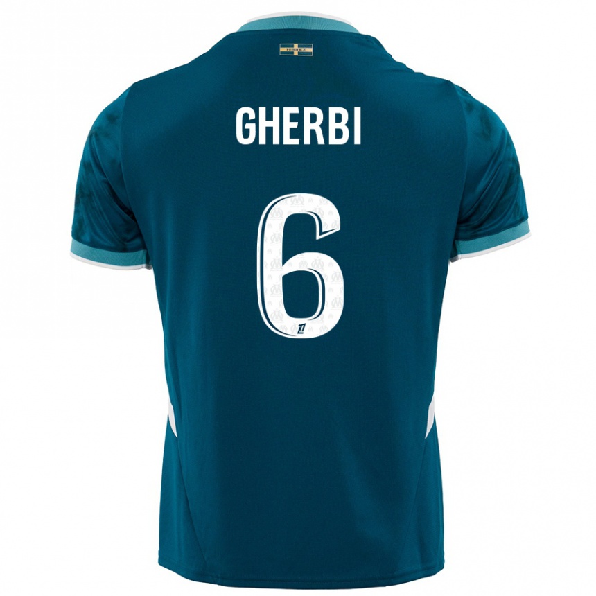 Kids Football Candice Gherbi #6 Turquoise Blue Away Jersey 2024/25 T-Shirt