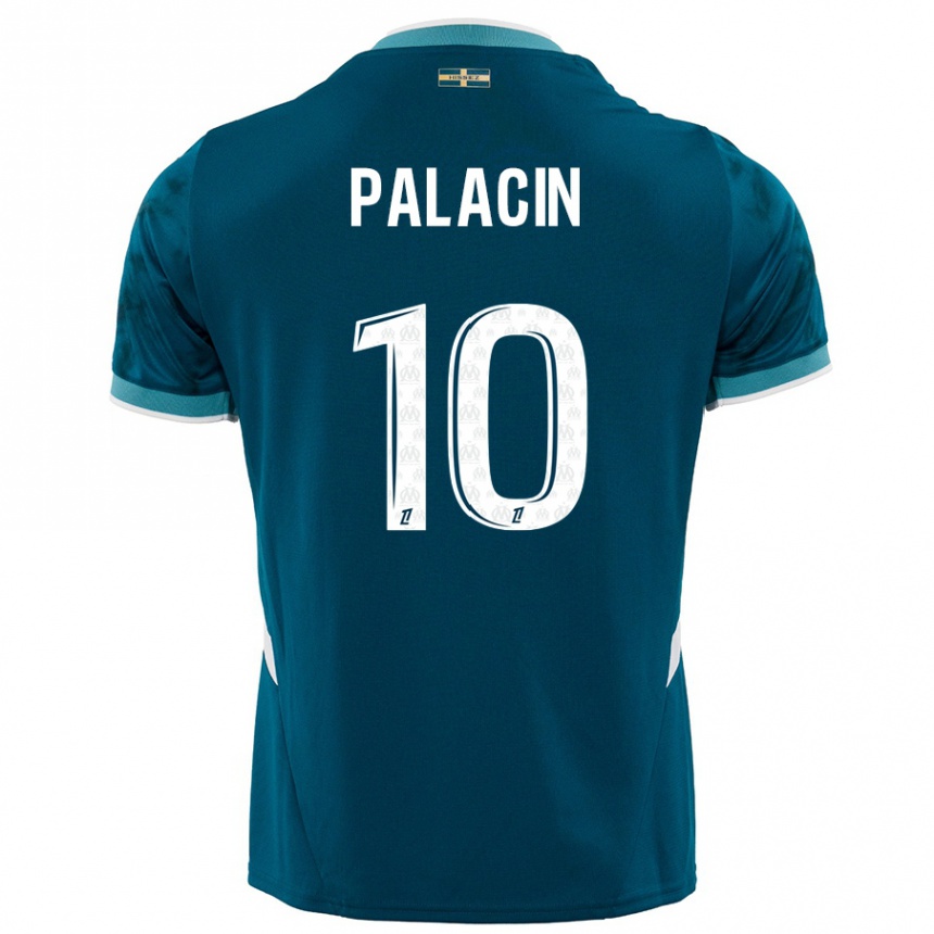 Kids Football Sara Palacin #10 Turquoise Blue Away Jersey 2024/25 T-Shirt