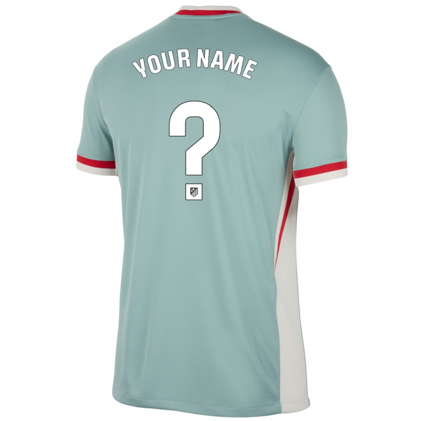 Kids Football Your Name #0 Light Beige Blue Away Jersey 2024/25 T-Shirt