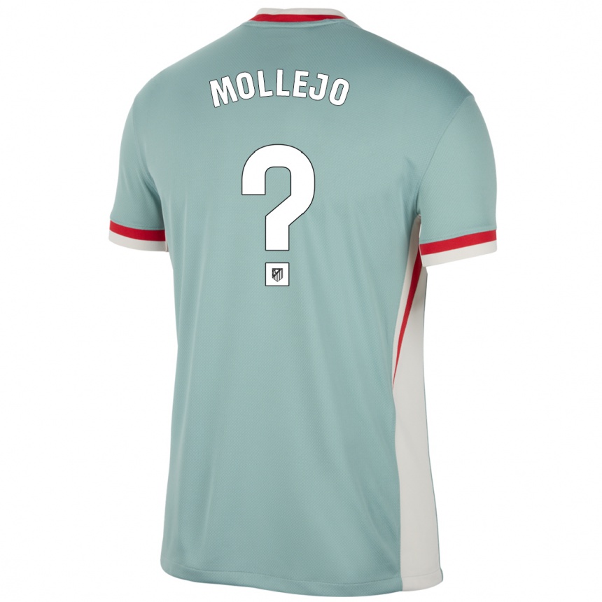 Kids Football Victor Mollejo #0 Light Beige Blue Away Jersey 2024/25 T-Shirt