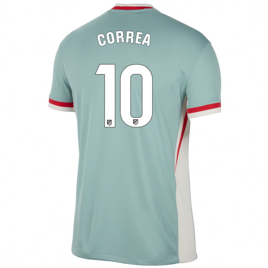 Kids Football Angel Correa #10 Light Beige Blue Away Jersey 2024/25 T-Shirt