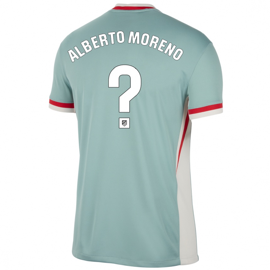 Kids Football Alberto Moreno #0 Light Beige Blue Away Jersey 2024/25 T-Shirt