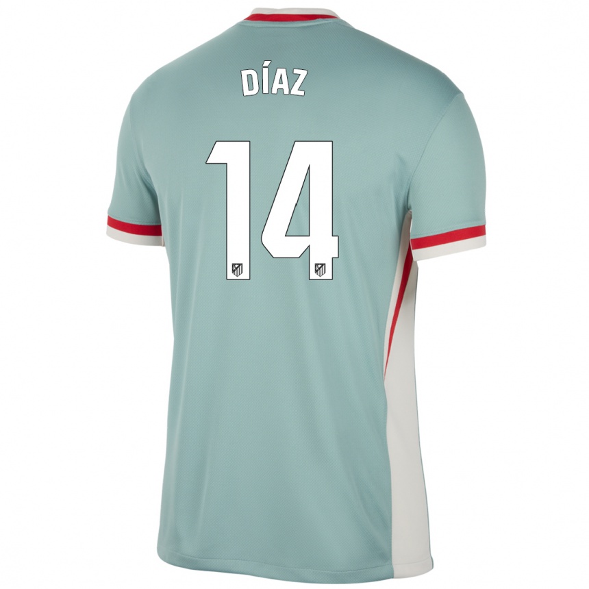 Kids Football Javier Díaz #14 Light Beige Blue Away Jersey 2024/25 T-Shirt