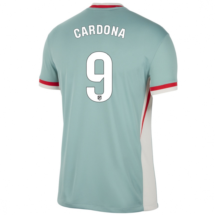 Kids Football Marta Cardona #9 Light Beige Blue Away Jersey 2024/25 T-Shirt