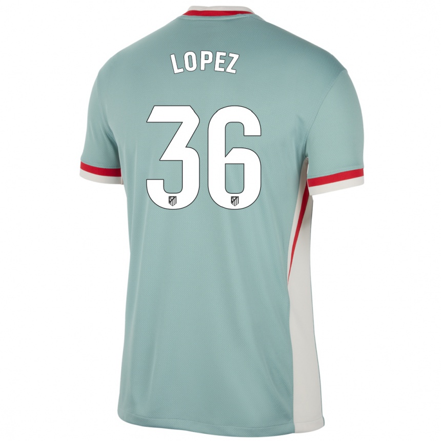 Kids Football David Lopez #36 Light Beige Blue Away Jersey 2024/25 T-Shirt