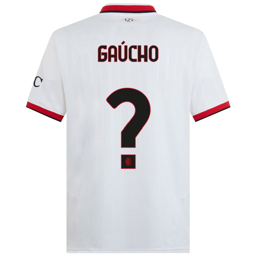 Kids Football Estevan Gaúcho #0 White Black Red Away Jersey 2024/25 T-Shirt