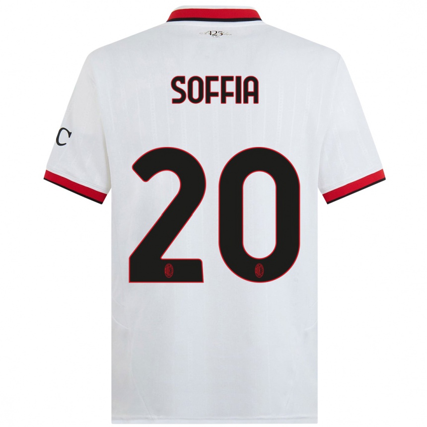 Kids Football Angelica Soffia #20 White Black Red Away Jersey 2024/25 T-Shirt