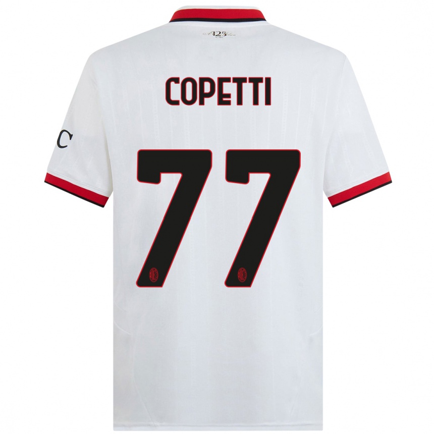 Kids Football Matilde Copetti #77 White Black Red Away Jersey 2024/25 T-Shirt