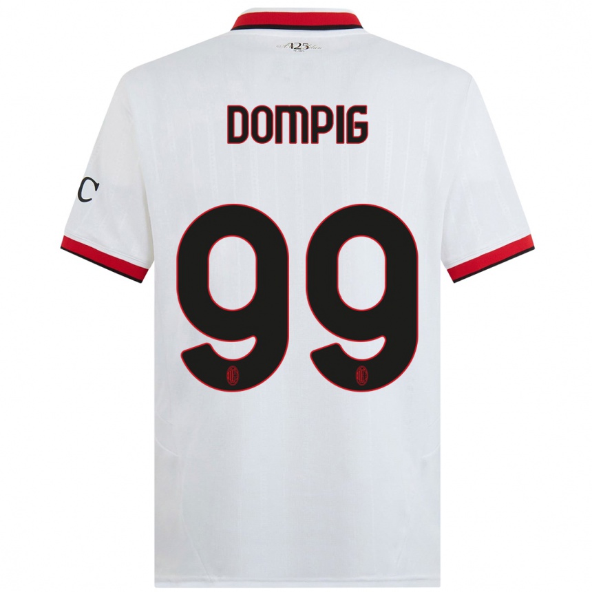 Kids Football Chanté Dompig #99 White Black Red Away Jersey 2024/25 T-Shirt