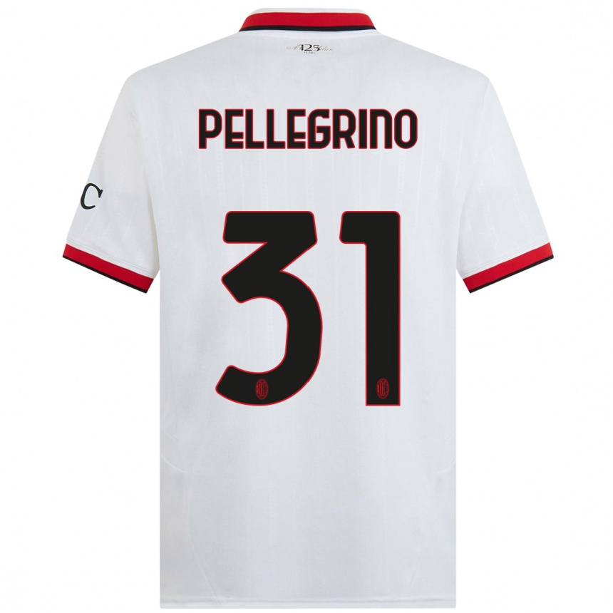 Kids Football Marco Pellegrino #31 White Black Red Away Jersey 2024/25 T-Shirt