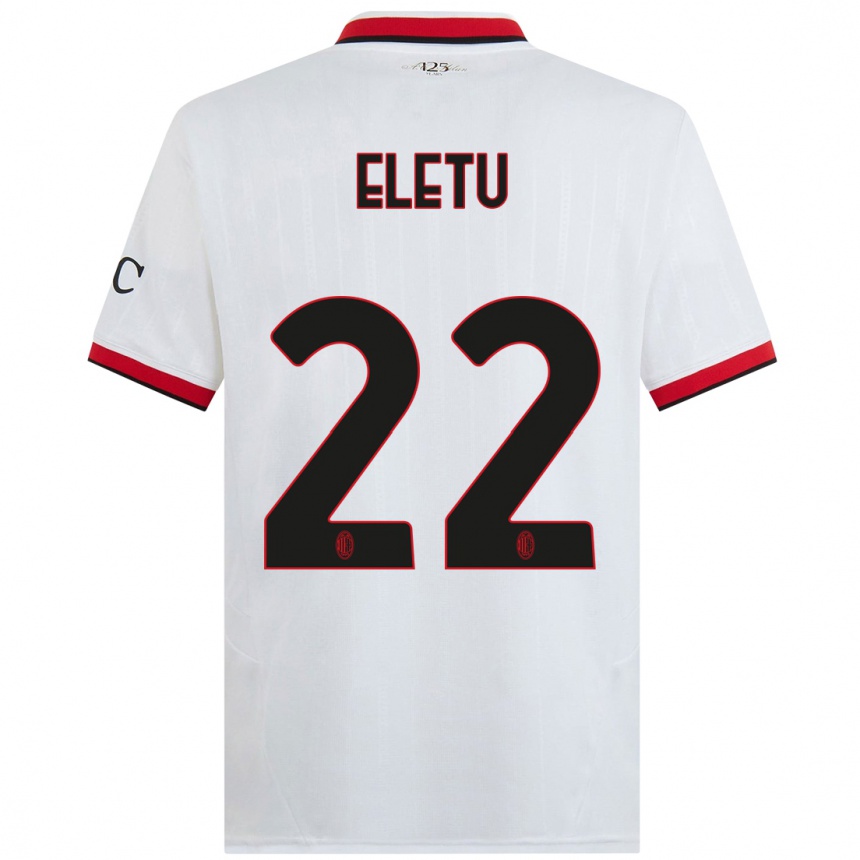 Kids Football Victor Eletu #22 White Black Red Away Jersey 2024/25 T-Shirt