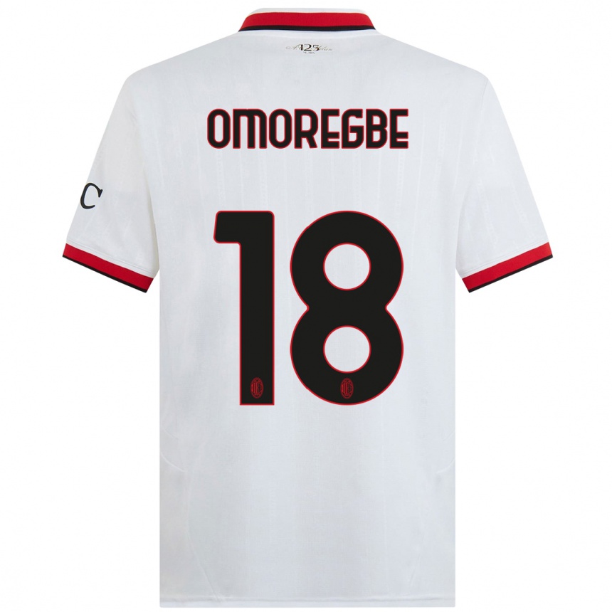 Kids Football Bob Murphy Omoregbe #18 White Black Red Away Jersey 2024/25 T-Shirt