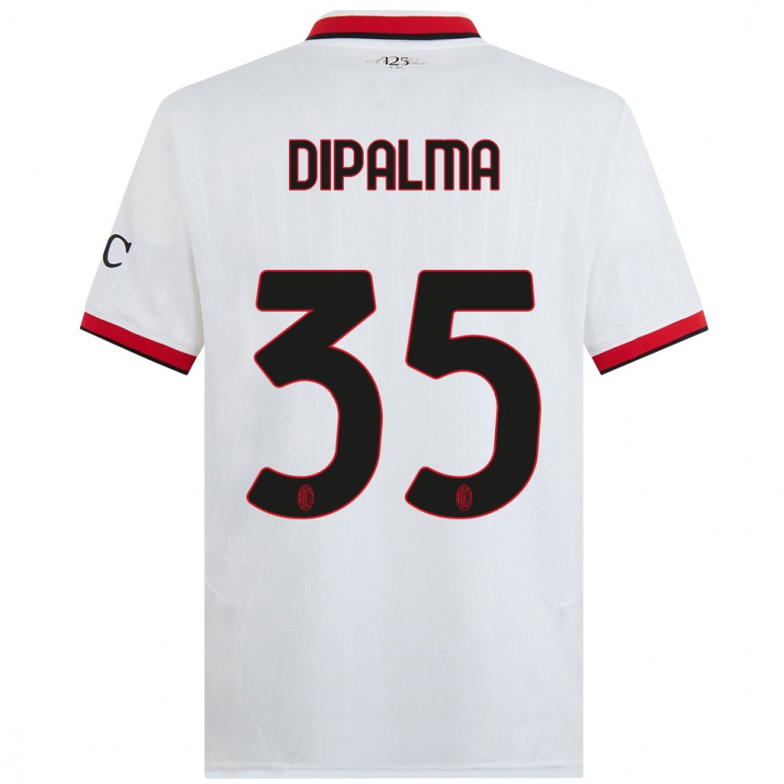 Kids Football Matteo Dipalma #35 White Black Red Away Jersey 2024/25 T-Shirt