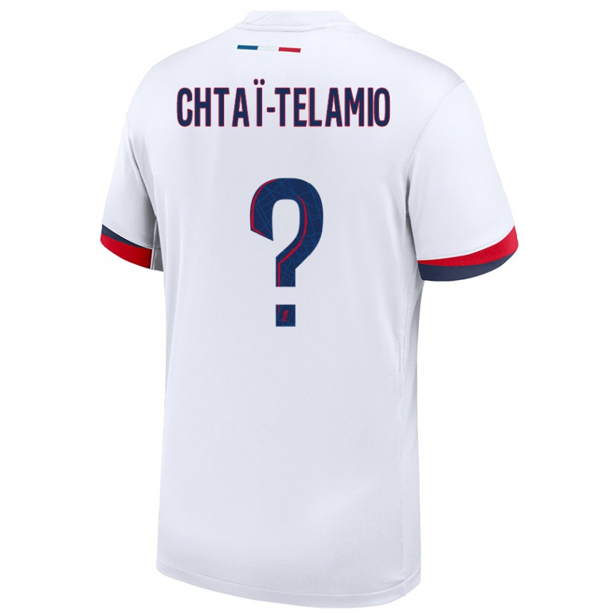 Kids Football Zayon Chtaï-Telamio #0 White Blue Red Away Jersey 2024/25 T-Shirt