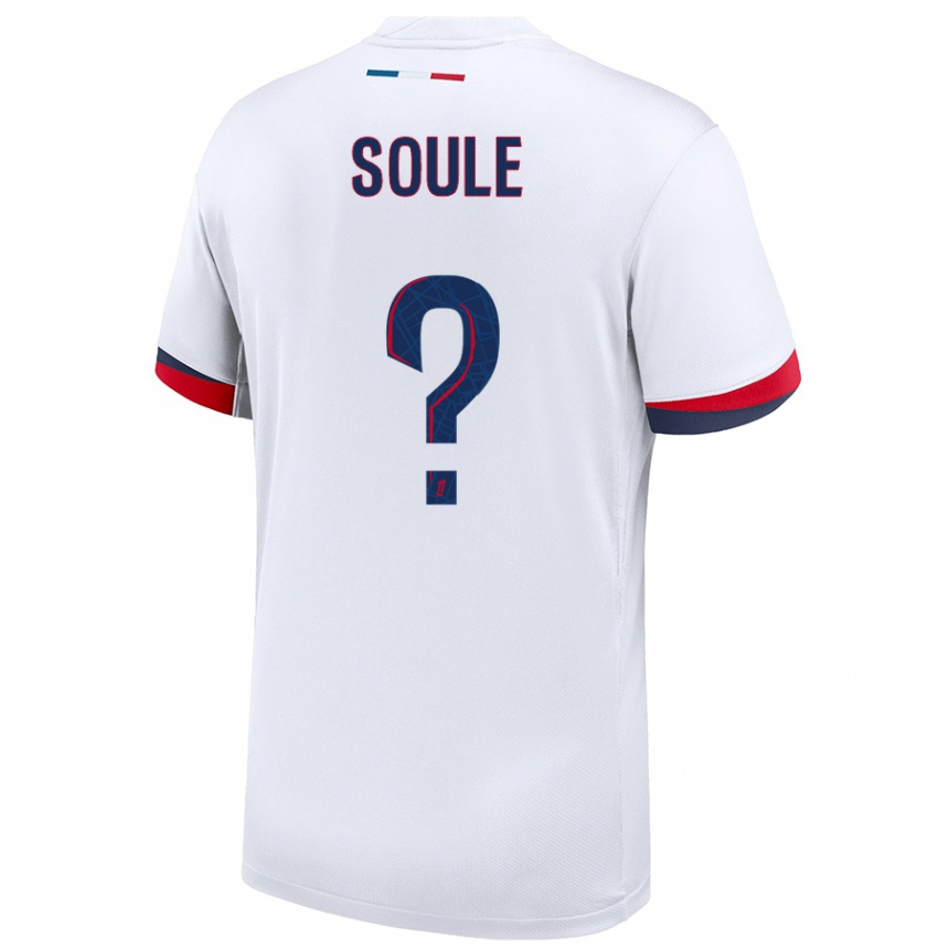 Kids Football Chams Soule #0 White Blue Red Away Jersey 2024/25 T-Shirt