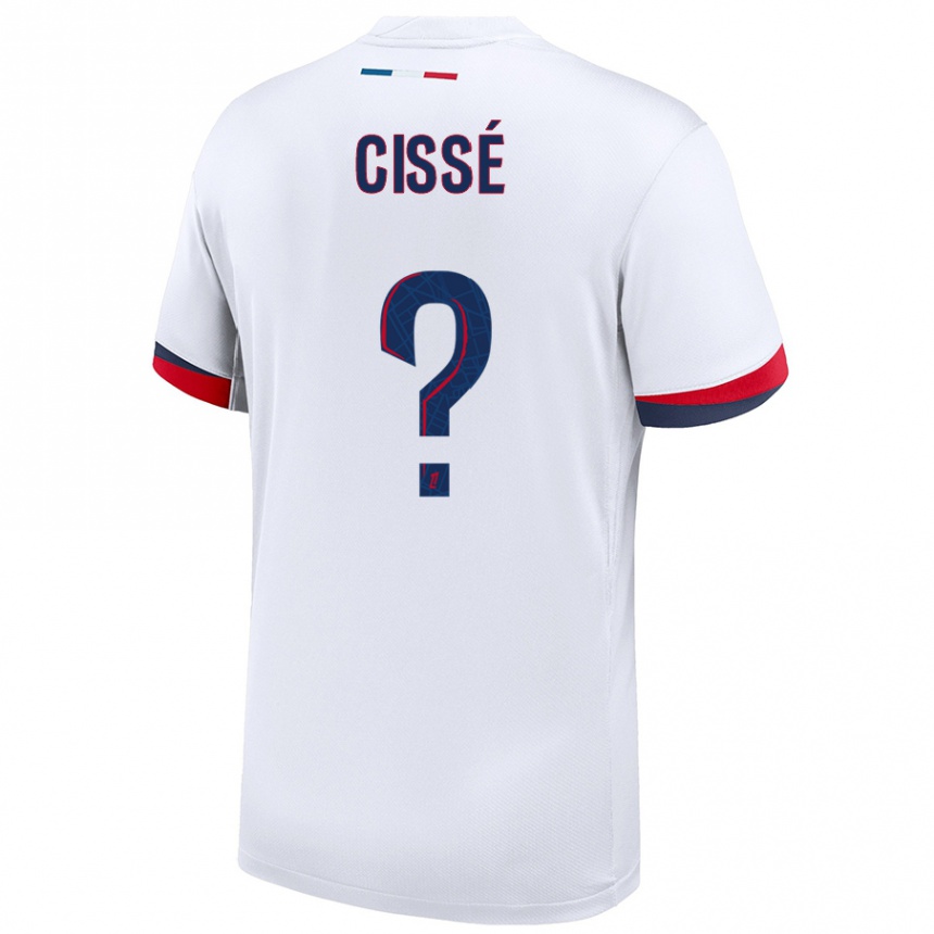 Kids Football Mory Cissé #0 White Blue Red Away Jersey 2024/25 T-Shirt