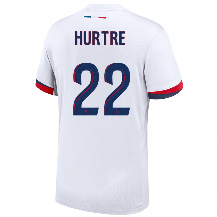 Kids Football Oceane Hurtre #22 White Blue Red Away Jersey 2024/25 T-Shirt