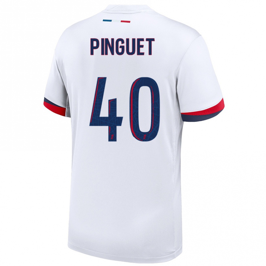 Kids Football Alice Pinguet #40 White Blue Red Away Jersey 2024/25 T-Shirt