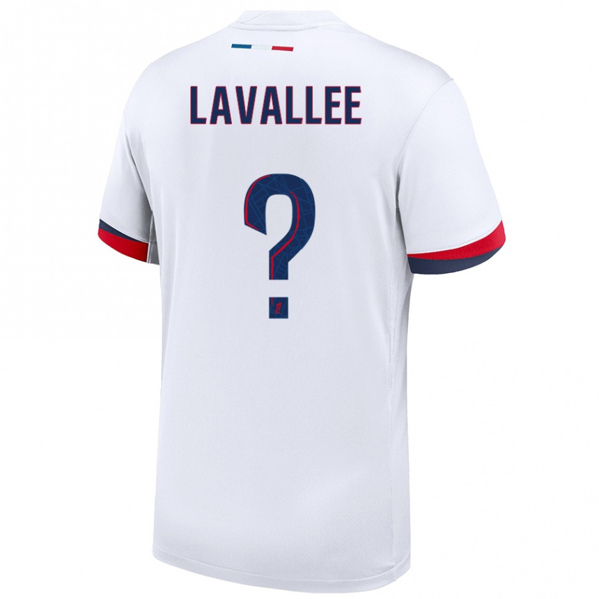 Kids Football Lucas Lavallee #0 White Blue Red Away Jersey 2024/25 T-Shirt