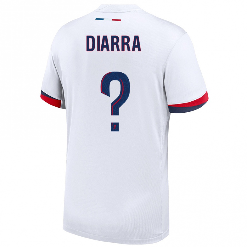 Kids Football Ibrahim Diarra #0 White Blue Red Away Jersey 2024/25 T-Shirt