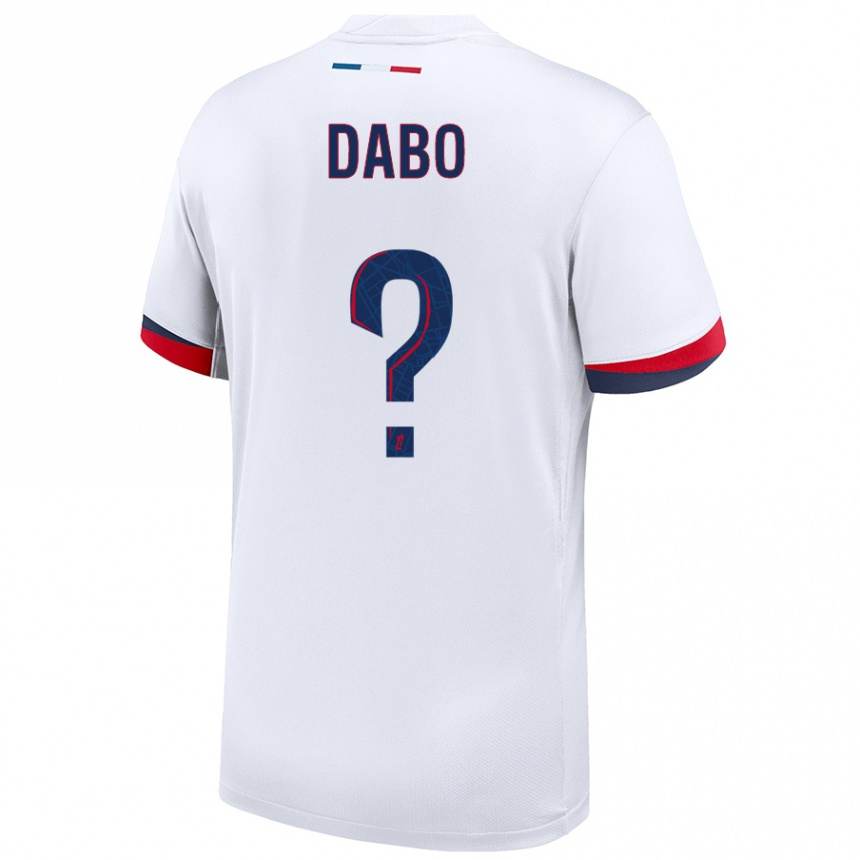 Kids Football Mariama Dabo #0 White Blue Red Away Jersey 2024/25 T-Shirt