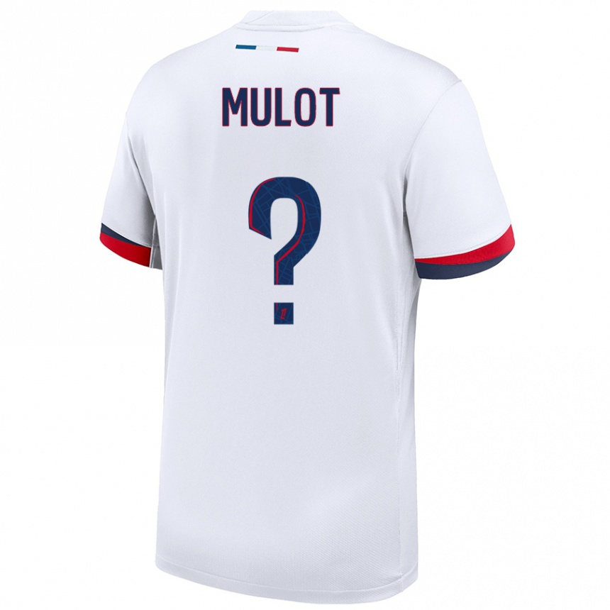 Kids Football Marie Mulot #0 White Blue Red Away Jersey 2024/25 T-Shirt