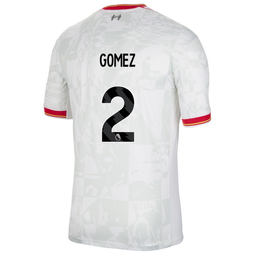 Kids Football Joe Gomez #2 White Red Black Third Jersey 2024/25 T-Shirt