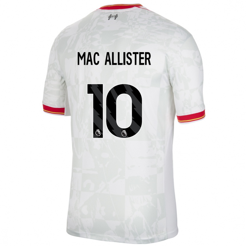 Kids Football Alexis Mac Allister #10 White Red Black Third Jersey 2024/25 T-Shirt