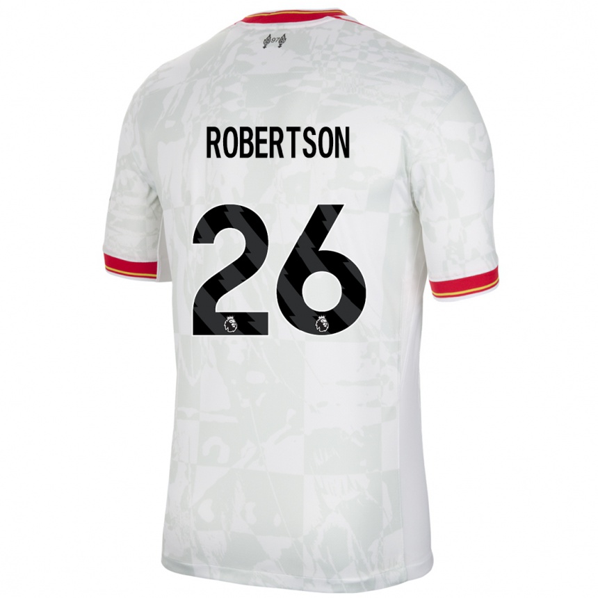 Kids Football Andrew Robertson #26 White Red Black Third Jersey 2024/25 T-Shirt