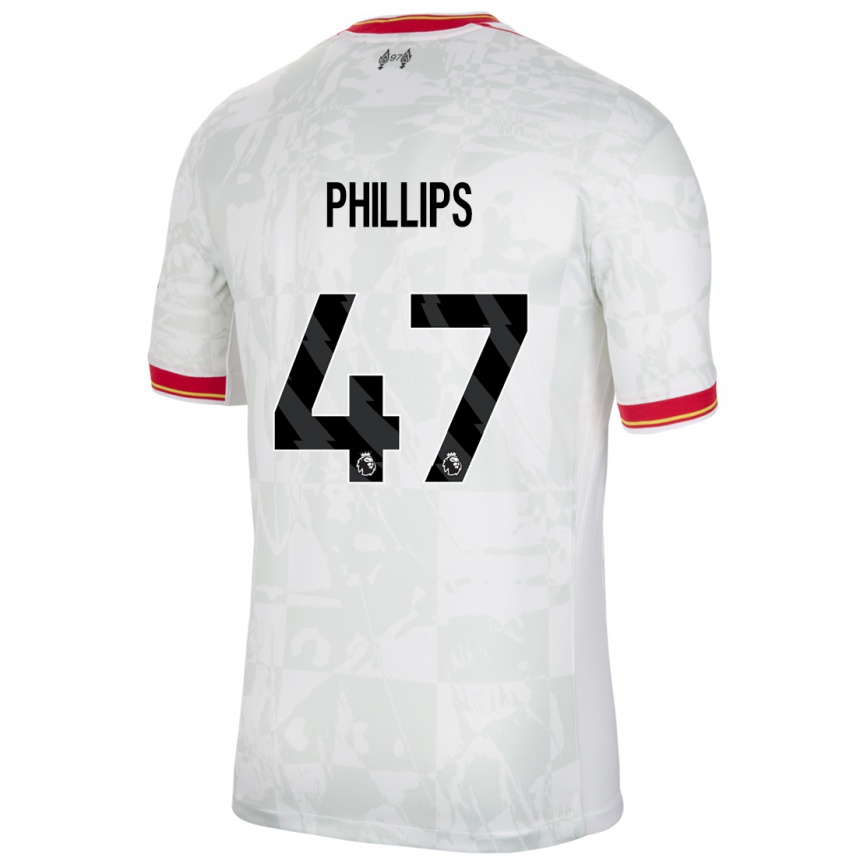 Kids Football Nathaniel Phillips #47 White Red Black Third Jersey 2024/25 T-Shirt