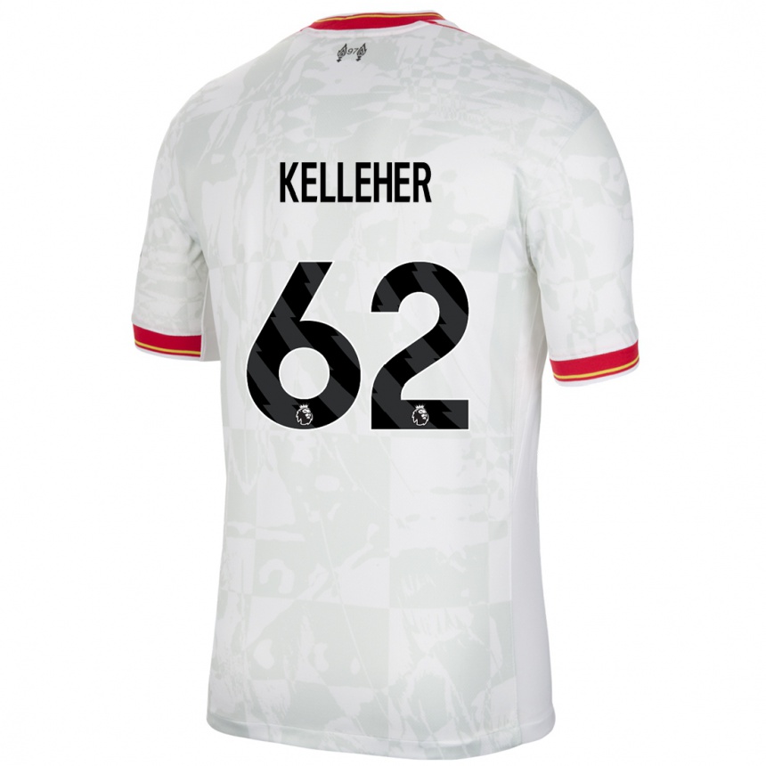 Kids Football Caoimhin Kelleher #62 White Red Black Third Jersey 2024/25 T-Shirt