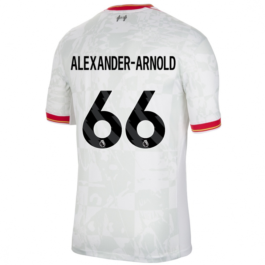 Kids Football Trent Alexander-Arnold #66 White Red Black Third Jersey 2024/25 T-Shirt