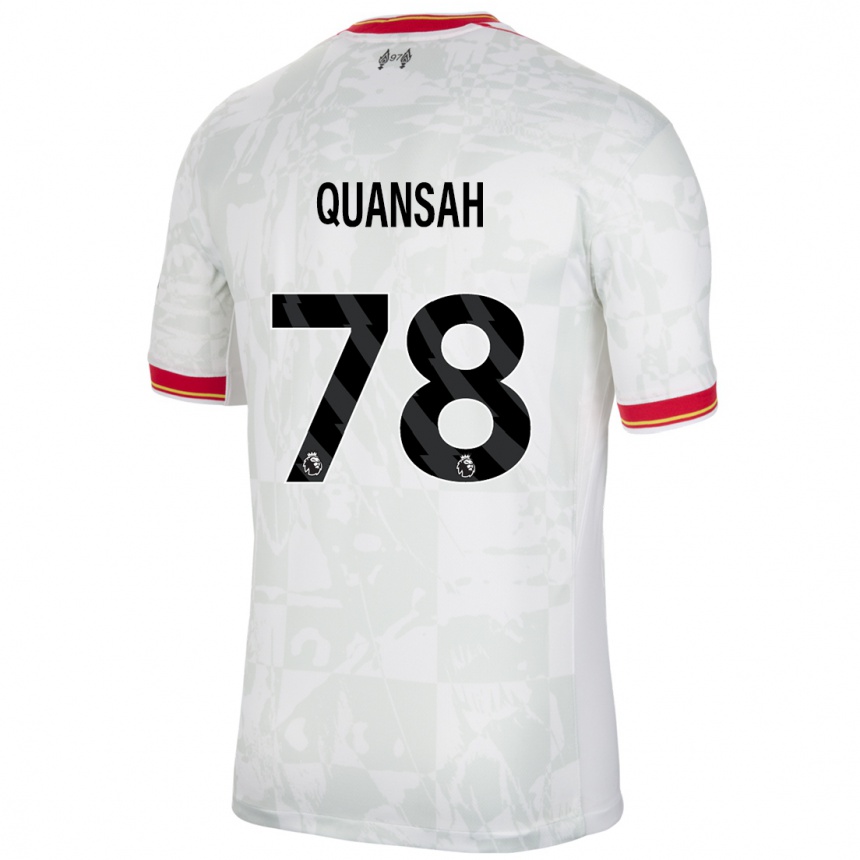 Kids Football Jarell Quansah #78 White Red Black Third Jersey 2024/25 T-Shirt