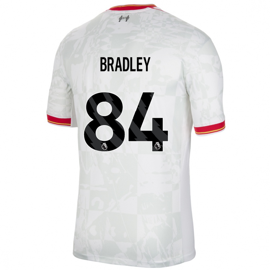 Kids Football Conor Bradley #84 White Red Black Third Jersey 2024/25 T-Shirt