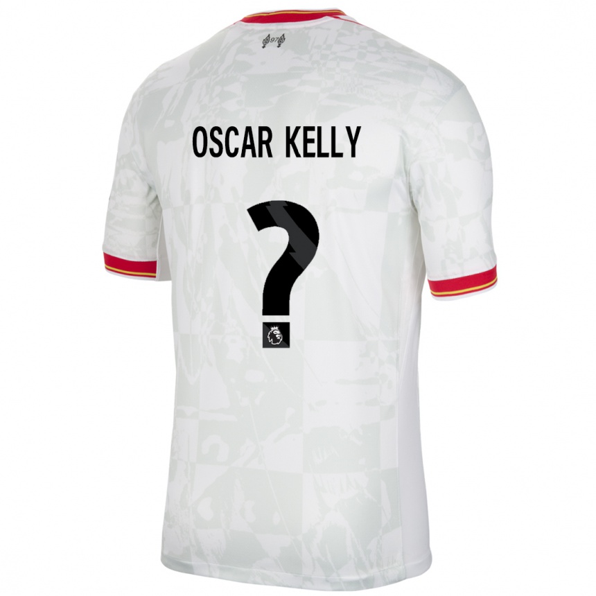 Kids Football Oscar Kelly #0 White Red Black Third Jersey 2024/25 T-Shirt