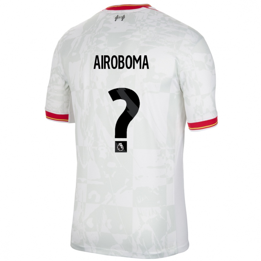 Kids Football Emmanuel Airoboma #0 White Red Black Third Jersey 2024/25 T-Shirt