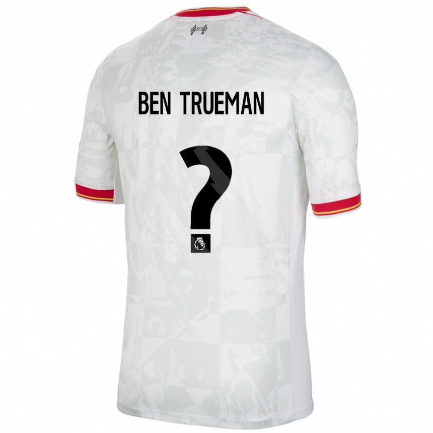 Kids Football Ben Trueman #0 White Red Black Third Jersey 2024/25 T-Shirt