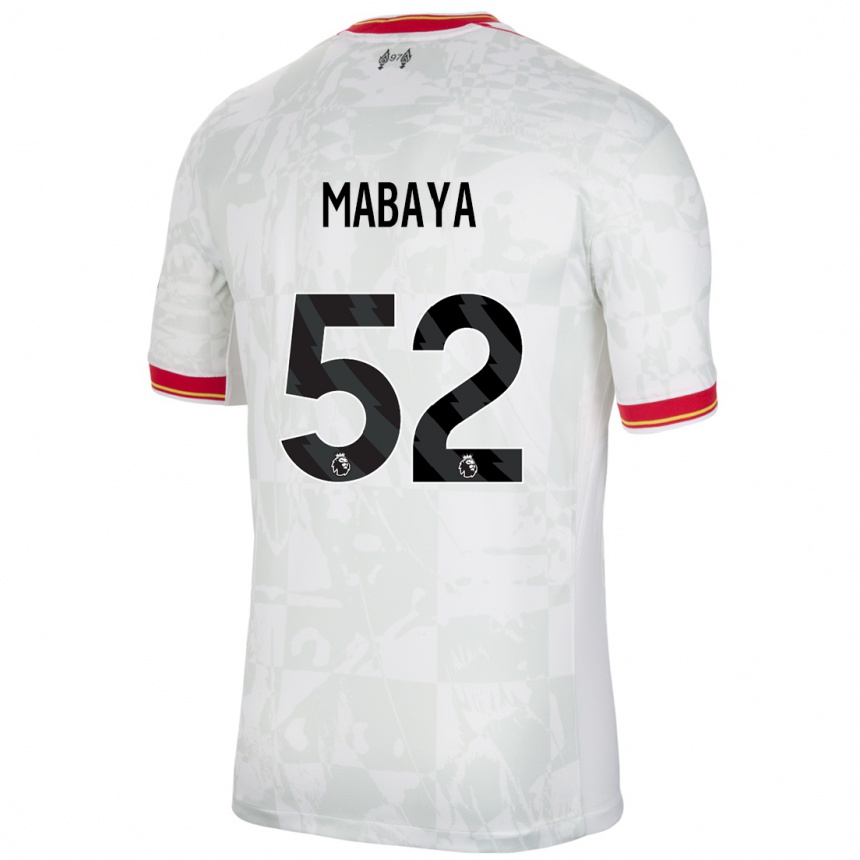 Kids Football Isaac Mabaya #52 White Red Black Third Jersey 2024/25 T-Shirt