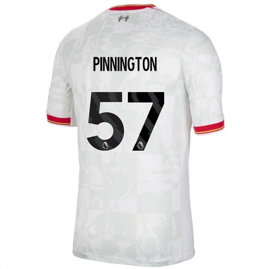 Kids Football Carter Pinnington #57 White Red Black Third Jersey 2024/25 T-Shirt